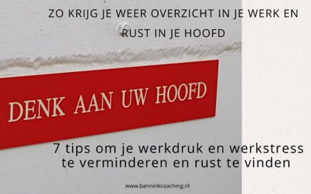 overzicht in je werk en rust in je hoofd. Verminderen van werkdruk en stress